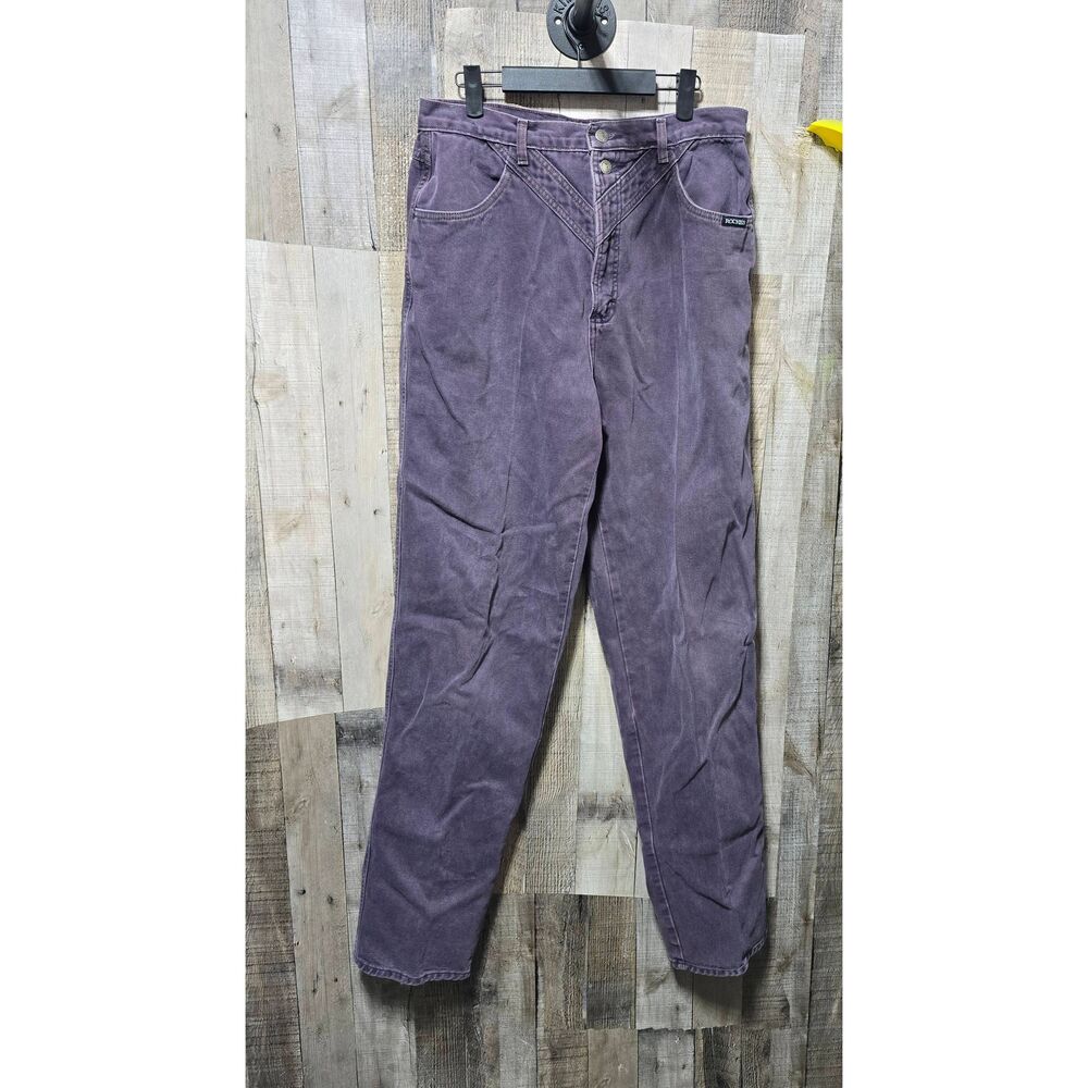 Rocky Mountain Rockies Vintage 80s Purple High Rise Straight Leg Mom Jeans 17/18